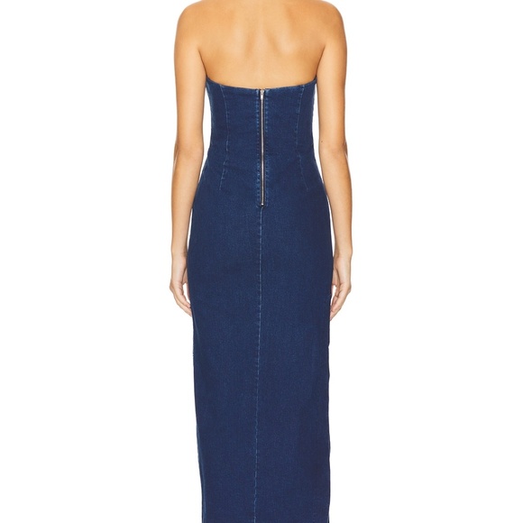 Bardot Eleni Denim Midi Dress in Dark - Picture 2 of 7